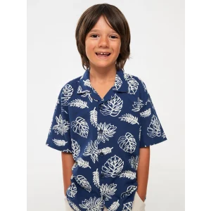 LCW Kids Lacivert Rahat Kalıp Desenli Erkek Çocuk Gömlek