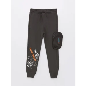LCW Kids Antrasit Beli Lastikli Baskılı Erkek Çocuk Jogger Eşofman Altı