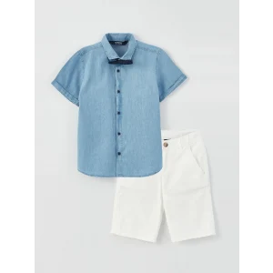 LCW Kids Mavi Basic Kısa Kollu Erkek Çocuk 3lü Takım