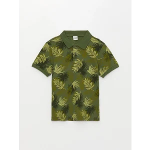 LCW Kids Yeşil Polo Yaka Baskılı Kısa Kollu Erkek Çocuk Tişört