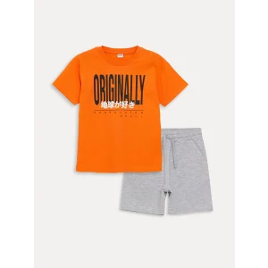 LCW Kids Turuncu Rahat Kalıp Erkek Çocuk Tişört ve Şort