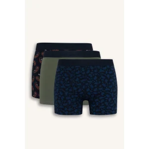 Defacto E2919 Lacivert Regular Fit Çizgili 3lü Boxer