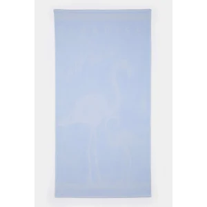 Defacto E3772 Mavi Kadın Desenli Pamuklu Plaj Havlusu