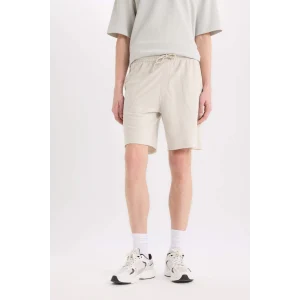 Defacto B8673 Gri %100 Pamuk Slim Fit Dar Kesim Dar Paça Cepli Basic Düz Şort