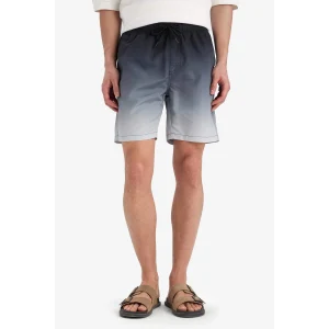 Defacto Z6873 Siyah Regular Fit Degrade Baskılı File Astarlı Diz Üstü Deniz Şortu