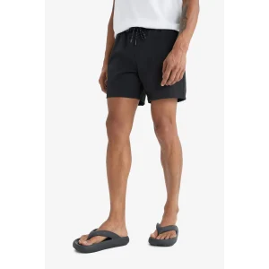 Defacto C5138 Siyah DeFactoFit Baskılı Esnek Dokulu Kısa Boy Sporcu Deniz Şortu