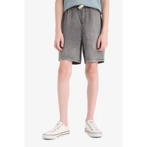 Defacto D8575 Gri Erkek Çocuk Jean Şort