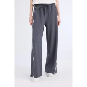 Defacto D6668 Antrasit Straight Fit Cepli Düz Paça Uzun Boy İnce Eşofman Altı