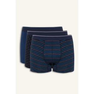 Defacto D9876 Lacivert Regular Fit Çizgili 3lü Boxer