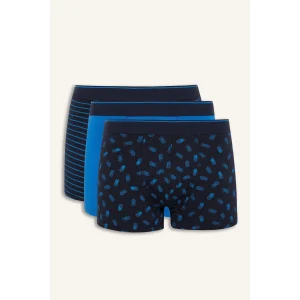 Defacto D9872 Lacivert Regular Fit Desenli 3lü Boxer