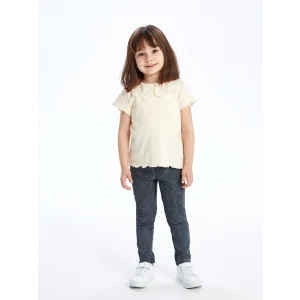 LCW Kids Siyah Beli Lastikli Kız Bebek Jean Tayt