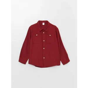 LCW Kids Bordo Uzun Kollu Basic Erkek Çocuk Gömlek