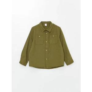 LCW Kids Haki Uzun Kollu Basic Erkek Çocuk Gömlek