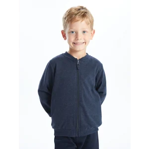 LCW Kids Indigo Basic Erkek Çocuk Fermuarlı Sweatshirt