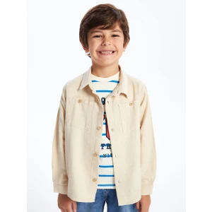 LCW Kids Bej Uzun Kollu Basic Erkek Çocuk Gömlek