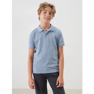 LCW Kids Ekru Polo Yaka Desenli Penye Erkek Çocuk Tişört