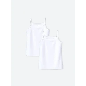 LCW Kids Beyaz Kare Yaka Kız Çocuk Atlet 2li