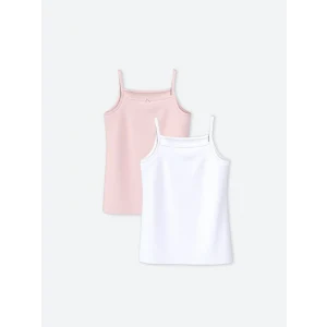 LCW Kids Pembe Kare Yaka Kız Çocuk Atlet 2li