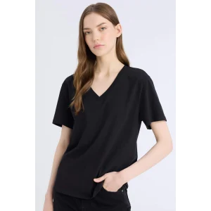 Defacto D9593 Siyah Regular Fit V Yaka Basic Düz Kısa Kollu Tişört