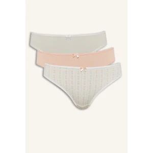 Defacto E7573 Beyaz 3lü Brief Külot-Fall in Love