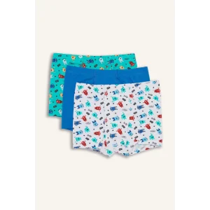 Defacto E6872 Beyaz Erkek Çocuk Canavar Baskılı 3lü Boxer