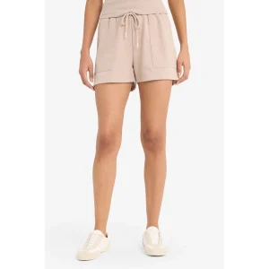Defacto D3327 Bej Regular Fit Esnek Belli Bağcıklı Bermuda Şort