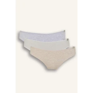 Defacto D6404 Bej Ribana 3lü Askılı Brief Külot-Fall in Love