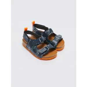 LCW STEPS Lacivert Baskılı Cırt Cırtlı Erkek Bebek Sandalet
