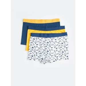 LCW Kids Beyaz Baskılı Erkek Çocuk Boxer 3lü