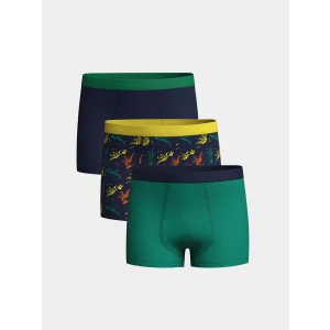 LCW Kids Lacivert Baskılı Pamuklu Erkek Çocuk Boxer 3lü