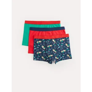 LCW Kids Lacivert Yılbaşı Temalı Erkek Çocuk Boxer 3lü