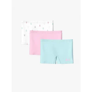 LCW Kids Beyaz Baskılı Kız Çocuk Boxer 3lü