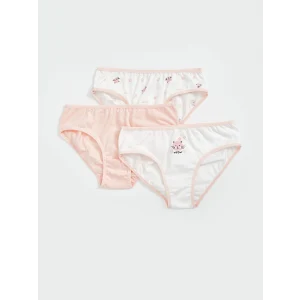 LCW Kids Ekru Baskılı Kız Çocuk Külot 3lü