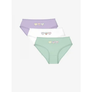 LCW Kids Lila Baskılı Kız Çocuk Külot 3lü