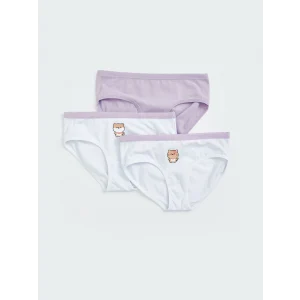 LCW Kids Beyaz Baskılı Kız Çocuk Külot 3lü