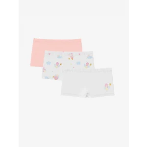 LCW Kids Ekru Baskılı Kız Çocuk Boxer 3lü