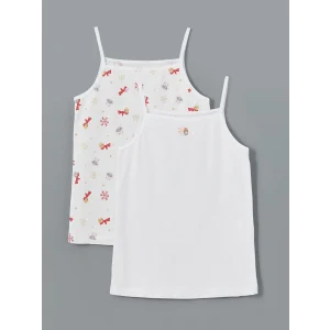 LCW Kids Beyaz Kare Yaka Kız Çocuk Atlet 2li