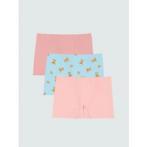 LCW Kids Pembe Ayı Teddy Baskılı Kız Çocuk Boxer 3lü