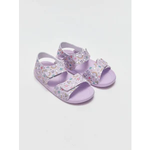 LCW STEPS Lila Baskılı Cırt Cırtlı Kız Çocuk Sandalet