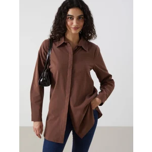 LCW Modest Kahverengi Regular Fit Kadın Gömlek Tunik