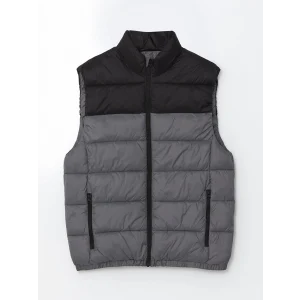 XSIDE Gri Slim Fit Dik Yaka Erkek Şişme Yelek