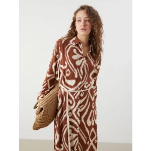 LCWAIKIKI Classic Turuncu Desenli Kadın Gömlek Tunik