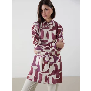 LCW Modest Kirmizi Desenli Kadın Gömlek Tunik