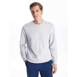 LCWAIKIKI Classic Bej Bisiklet Yaka Uzun Kollu Erkek Sweatshirt