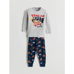 LCW Kids Gri Beli Lastikli Baskılı Erkek Çocuk Pijama Takım