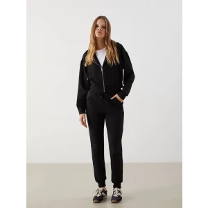 XSIDE Siyah Beli Lastikli Kadın Jogger Eşofman Altı