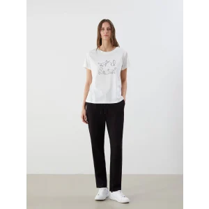 LCWAIKIKI Classic Siyah Beli Lastikli Kadın Eşofman Altı