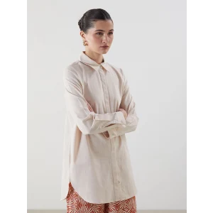 LCW Modest Bej Regular Fit Kadın Gömlek Tunik