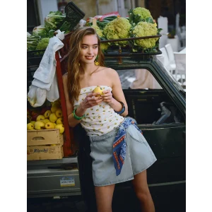 XSIDE Mavi Dar Fit Mini Jean Şort Etek