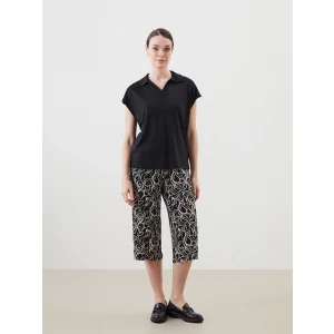 LCW Grace Bej Beli Lastikli Çiçekli Kadın Kapri